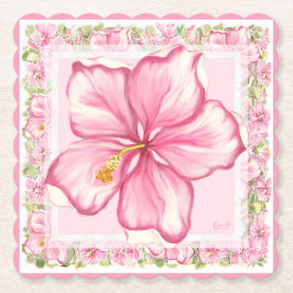Porta-copo De Papel Hibiscus & Lace PINK