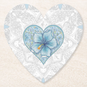 Porta-copo De Papel Hibiscus & lace TURQUOISE