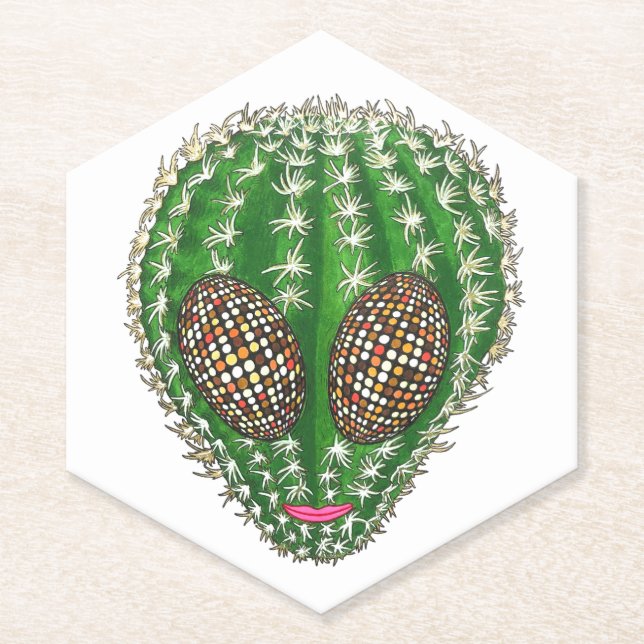 Porta-copo De Papel Híbrido da Alienígena Cactus  (Frente)