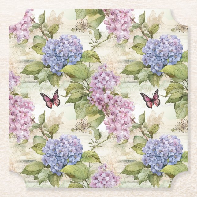 Porta-copo De Papel Hídrangea Harmonia Celestial (Frente)