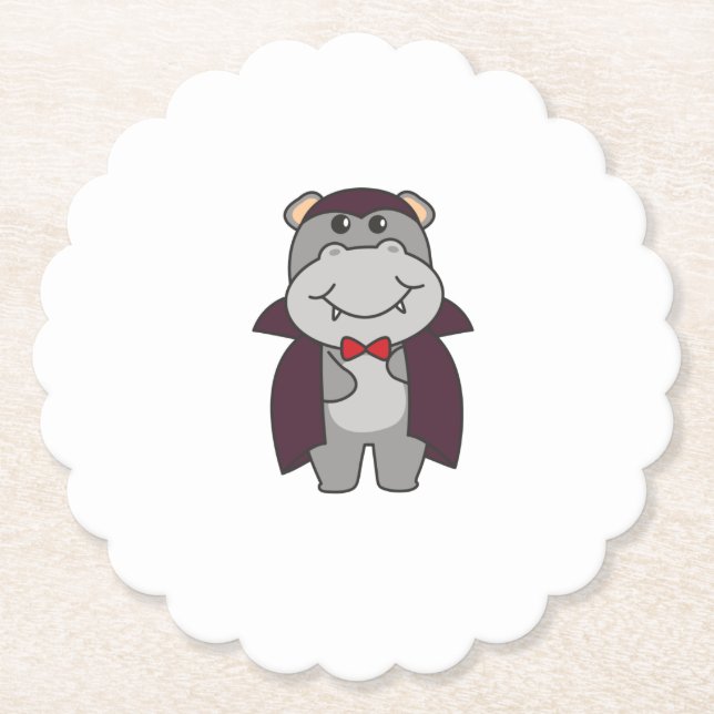 Porta-copo De Papel Hippo Halloween Cute Devil Vampire Costume (Frente)