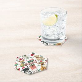 Porta-copo De Papel Holiday Puppy Design Watercolor Paper Coaster