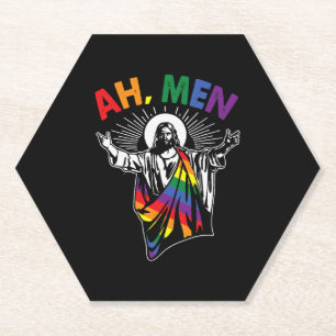 Porta-copo De Papel Homens Engraçados LGBT Orgulho gay Jesus Bandeira 