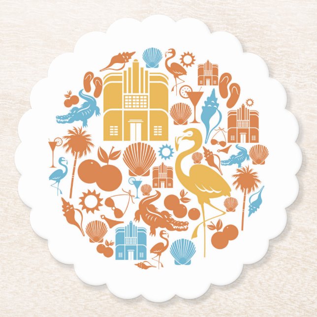 Porta-copo De Papel Ícones de Florida (Frente)