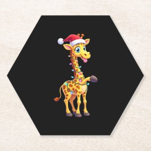 Porta-copo De Papel Iluminação de Natal Girafa Fun Santa Girafa Natal