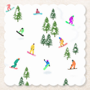 Porta-copo De Papel Ilustração do Freeride Snowboarder Snowboard
