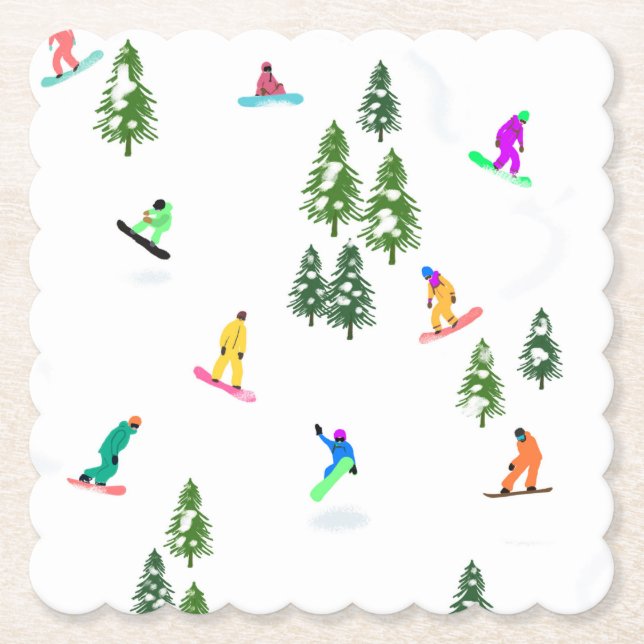 Porta-copo De Papel Ilustração do Freeride Snowboarder Snowboard (Frente)