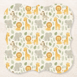 Porta-copo De Papel impressão de berçário de animais safari