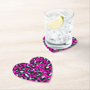 Porta-copo De Papel Impressão em animais Leopardo Cor-de-Rosa Moderna
