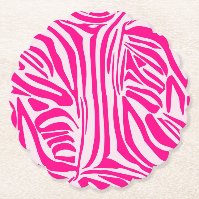 Porta-copo De Papel Impressão zebra rosa (Frente)