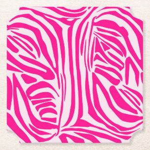Porta-copo De Papel Impressão zebra rosa