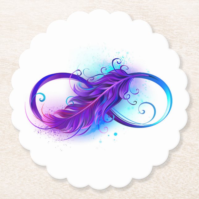 Porta-copo De Papel Infinity with Purple Feather (Frente)
