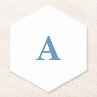 Iniciais de Monograma Nome Azul Poeirento Branco S