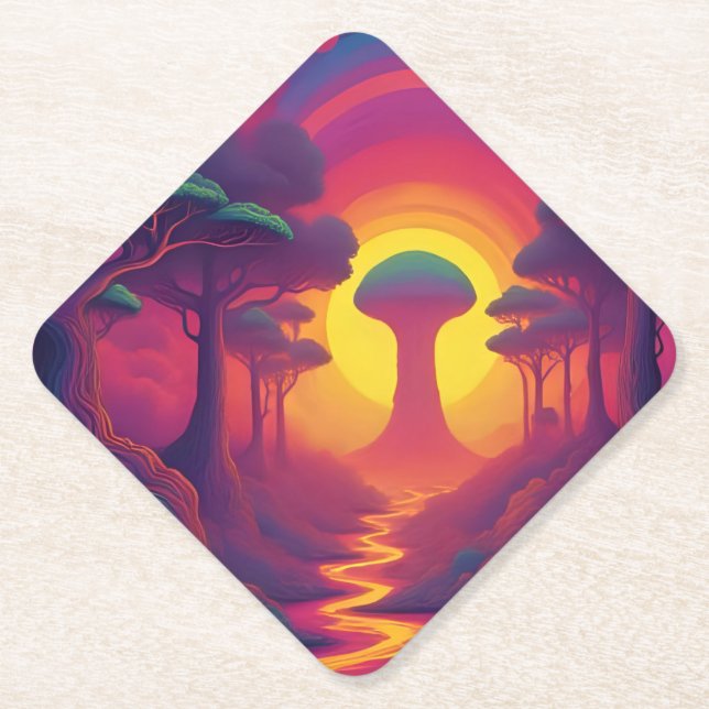 Porta-copo De Papel Início da Arte da Queda (Frente)