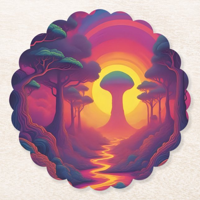 Porta-copo De Papel Início da Arte da Queda (Frente)