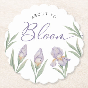 Porta-copo De Papel Iris Floral de Aquarela Roxa Prestes a Florescer