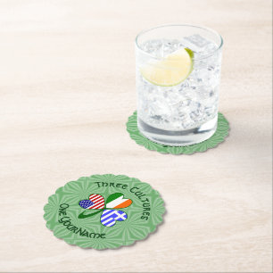 Porta-copo De Papel Irish Irish American Flags Grego Shamrock Seu Nome