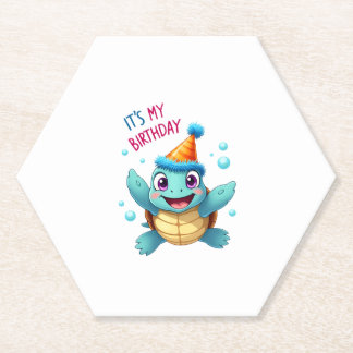 Porta-copo De Papel It's My Birthday Cute Sea Turtle Ocean Birthday Pa