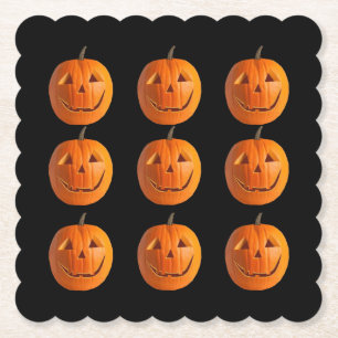 Porta-copo De Papel Jack-O-Lanternas em Portas copos Negras