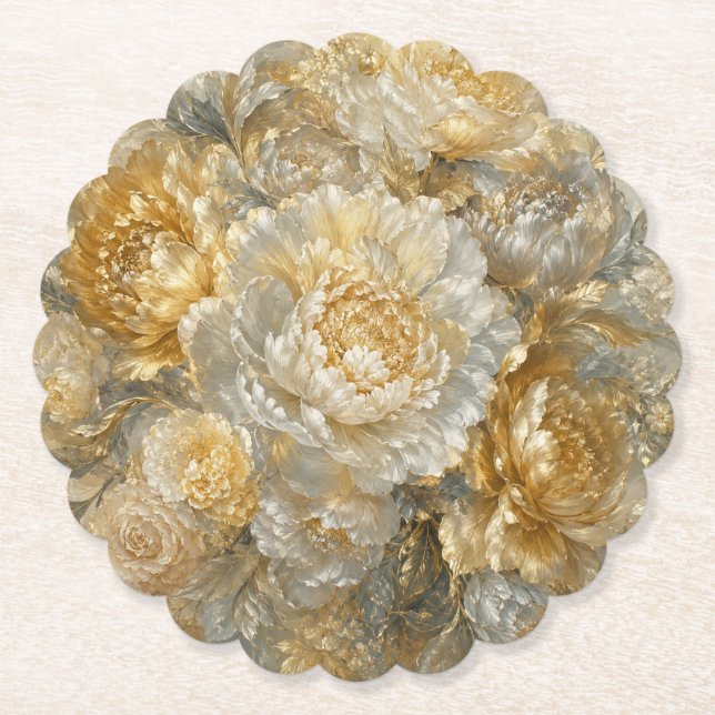 Porta-copo De Papel Jardim de Marfim Dourado (Frente)