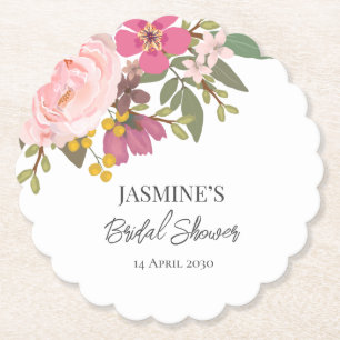 Porta-copo De Papel Jardim Floral Rosa no Chuveiro de Noiva de Primave