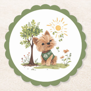 Porta-copo De Papel Jardinagem de Cachorro Yorkie no Dia da Terra