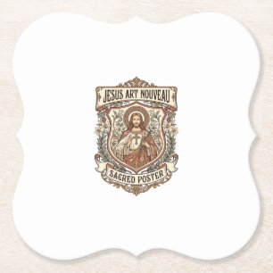 Porta-copo De Papel Jesus Art Nouveau Cartaz Sagrado Jesus Art Nouveau