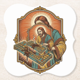 Porta-copo De Papel Jesus Café Derrama Teclado Mecânico Quebrado Tecno