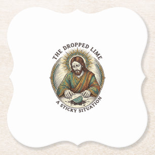 Porta-copo De Papel Jesus Derrubou a Cunha de Limão no Chão Sujo Festa