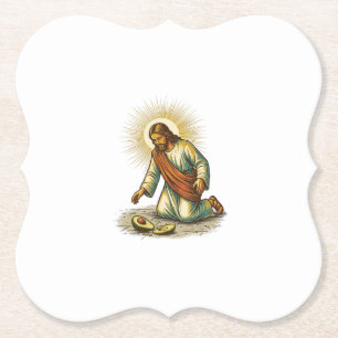 Porta-copo De Papel Jesus Derrubou Abacate Fresco Fatiado No Chão Trag
