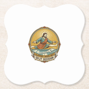 Porta-copo De Papel Jesus Derrubou Sabão Molhado Deslizando no Chão do