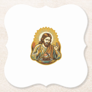 Porta-copo De Papel Jesus Derrubou Sushi No Molho de Soja Mancha Humor