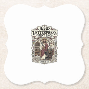 Porta-copo De Papel Jesus Letterpress Print Shop Jesus Letterpress Pri