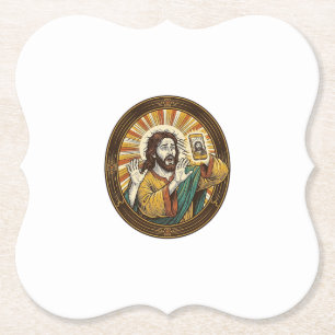 Porta-copo De Papel Jesus Selfie Acidental com Câmera Frontal e Papada