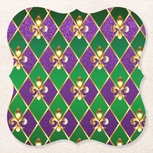 Porta-copo De Papel Jewelry Background Mardi Gras (Frente)