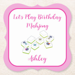 Porta-copo De Papel Jogue Aniversário Mahjong PERSONALIZAR
