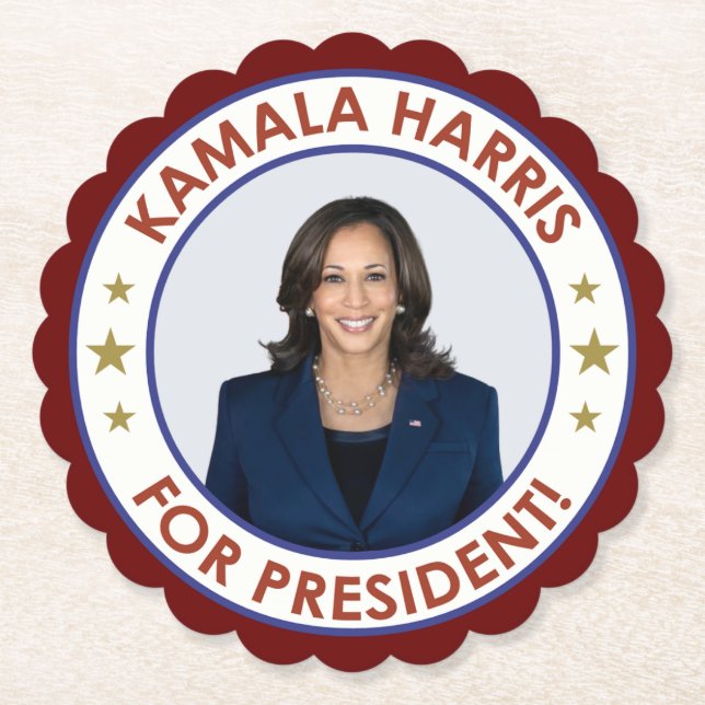 PORTA-COPO DE PAPEL KAMALA HARRIS PARA PRESIDENTE! (Frente)