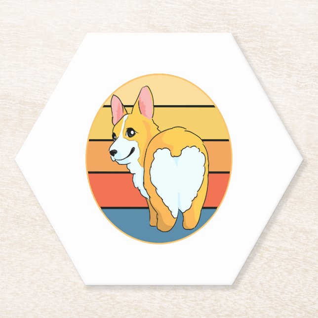 Porta-copo De Papel Kawaii Corgi (Frente)
