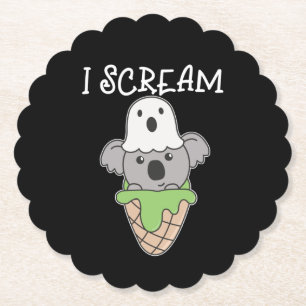 Porta-copo De Papel Koala Halloween Ghost I Gritar Sorvete Pun