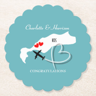 Porta-copo De Papel Kos de Destino de Casamento