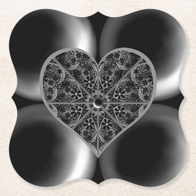 Porta-copo De Papel Lace Black Cerâmico (Frente)