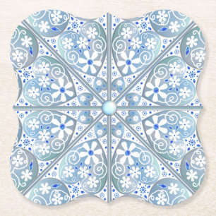 Porta-copo De Papel Lace cerâmico Azul claro