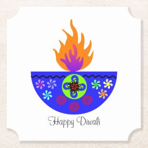 Porta-copo De Papel Lâmpada colorida Diya de Diwali