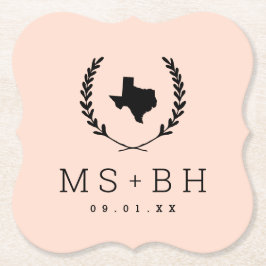 Porta-copo De Papel Laurel Crest Texas Wedding Monograma | Lâmpada