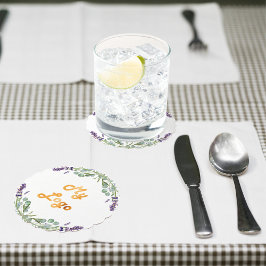 Porta-copo De Papel Lavanda flores eucalyptus verde business logo