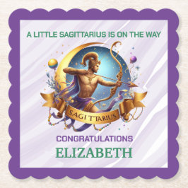 Porta-copo De Papel Lavender and Green Sagittarius Zodiac Baby Shower