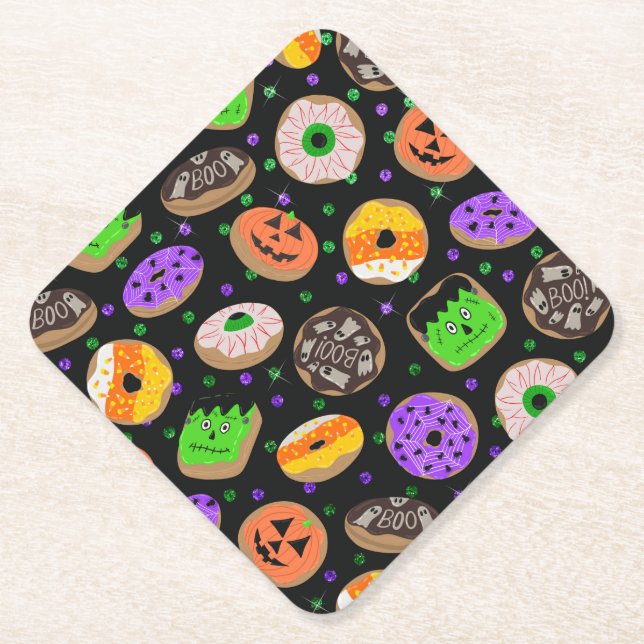 Porta-copo De Papel Legal Glitter Confetti Rosquinha Halloween (Frente)