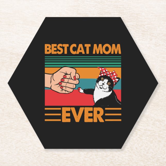 Porta-copo De Papel Lenço da Melhor Mãe de Gatos de Sempre (Frente)