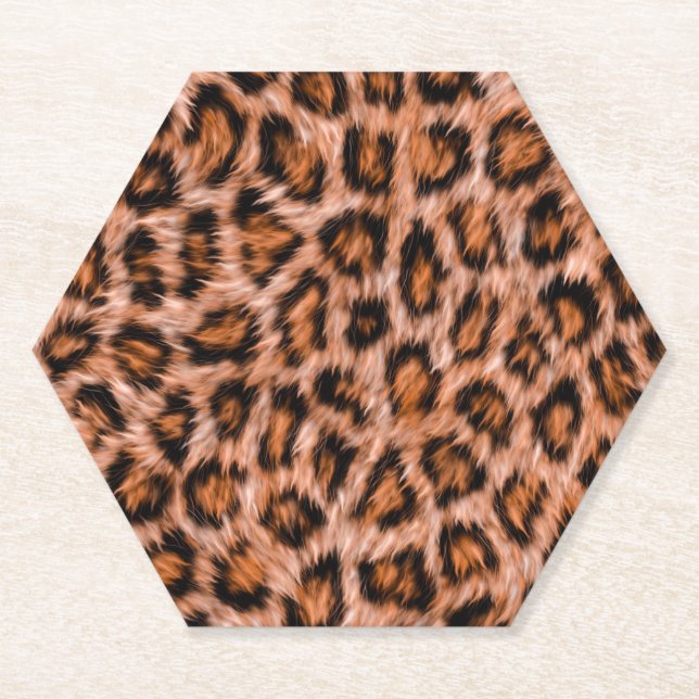 Porta-copo De Papel Leopardo Jaguar Gato Padrão de Pelo Marrom (Frente)