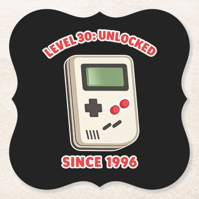 Porta-copo De Papel Level 30 Unlocked Since 1996 (Frente)